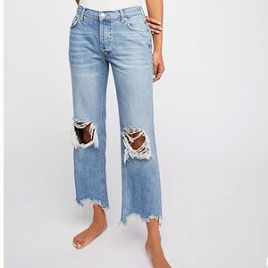 Free People Maggie Mid-Rise Straight-Leg Jean